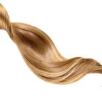 Brown shiny hair on white background, isolated